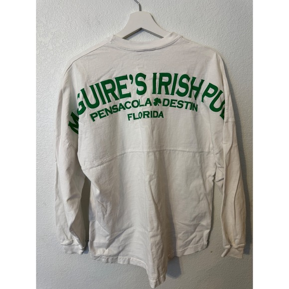 Spirit Jersey McGuires Irish Pub Long Sleeve Shirt Small White‎ Graphic Tee - Picture 2 of 8